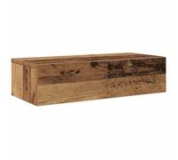 vidaXL Scaffale a Parete con Cassetti Antico 60x26,5x15 cm Truciolato, mensola da Muro con mobiletto, mobiletto portaoggetti Montato a Muro, unità a Muro sospesa