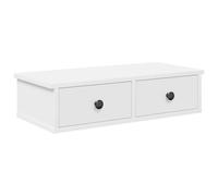 vidaXL Scaffale a Parete con Cassetti Bianco 60x25x15 cm in Truciolato, mensola da Muro con mobiletto, mobiletto portaoggetti Montato a Muro, unità a Muro sospesa