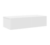 vidaXL Scaffale a Parete con Cassetti Bianco 60x26,5x15 cm Truciolato, mensola da Muro con mobiletto, mobiletto portaoggetti Montato a Muro, unità a Muro sospesa