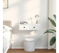 vidaXL Scaffale a Parete con Cassetti Bianco 60x25x15 cm in Truciolato, mensola da Muro con mobiletto, mobiletto portaoggetti Montato a Muro, unità a Muro sospesa