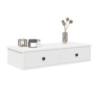 vidaXL Scaffale a Parete con Cassetti Bianco 80x34x17 cm in Truciolato, mensola da Muro con mobiletto, mobiletto portaoggetti Montato a Muro, unità a Muro sospesa