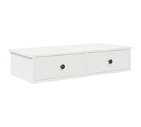 vidaXL Scaffale a Parete con Cassetti Bianco 80x34x17 cm in Truciolato, mensola da Muro con mobiletto, mobiletto portaoggetti Montato a Muro, unità a Muro sospesa