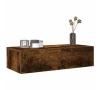 vidaXL Scaffale a Parete con Cassetti Fumo 60x26,5x15 cm in Truciolato, mensola da Muro con mobiletto, mobiletto portaoggetti Montato a Muro, unità a Muro sospesa
