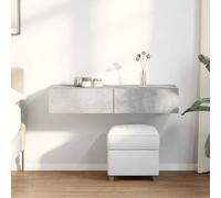 vidaXL Scaffale a Parete con Cassetti Grigio 100x36x19cm in Truciolato, mensola da Muro con mobiletto, mobiletto portaoggetti Montato a Muro, unità a Muro sospesa