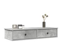 vidaXL Scaffale a Parete con Cassetti Grigio 100x37,5x19 cm Truciolato, mensola da Muro con mobiletto, mobiletto portaoggetti Montato a Muro, unità a Muro sospesa