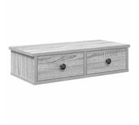 vidaXL Scaffale a Parete con Cassetti Grigio 60x28x15 cm in Truciolato, mensola da Muro con mobiletto, mobiletto portaoggetti Montato a Muro, unità a Muro sospesa