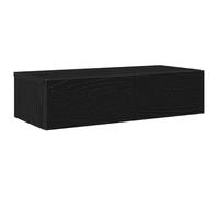 vidaXL Scaffale a Parete con Cassetti Nero 60x26,5x15 cm in Truciolato, mensola da Muro con mobiletto, mobiletto portaoggetti Montato a Muro, unità a Muro sospesa
