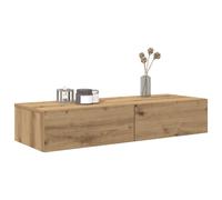 vidaXL Scaffale a Parete con Cassetti Rovere 100x36x19cm in Truciolato, mensola da Muro con mobiletto, mobiletto portaoggetti Montato a Muro, unità a Muro sospesa