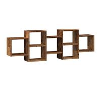 vidaXL Scaffale a Parete Legno Vecchio 129x18x42 cm in Truciolato, scaffale a Muro, scaffale espositivo, espositore a Muro, scaffale pensile