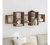 vidaXL Scaffale a Parete Legno Vecchio 129x18x42 cm in Truciolato, scaffale a Muro, scaffale espositivo, espositore a Muro, scaffale pensile