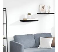 vidaXL Scaffale a Parete Nero 50x23,5x3,8 cm in MDF