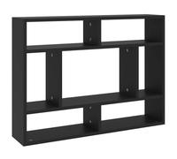 vidaXL Scaffale a Parete Nero 75x16x55 cm in Legno Multistrato