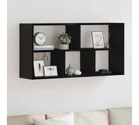 vidaXL Scaffale a Parete Rovere Nero 100x25x50 cm in Truciolato, scaffale a muro, scaffale espositivo, espositore a muro, scaffale pensile, espositore