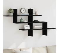 vidaXL Mensola da parete in rovere nero - contenitore galleggiante in legno ingegnerizzato 124,5 x 18 x 60,5 cm per soggiorno/ufficio