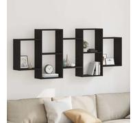 vidaXL Scaffale a Parete Rovere Nero 159x18x65 cm in Truciolato