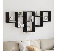 vidaXL Scaffale a Parete Rovere Nero 159x18x66 cm in Truciolato