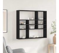 vidaXL Scaffale a Parete Rovere Nero 90x16x78 cm Legno Multistrato, mensola a Muro, mensola a Muro, mensola a Parete, mensola a Muro, mensola a Muro