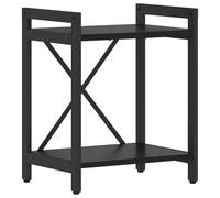vidaXL Scaffale a più Livelli in Rovere Nero - 40 x 30 x 48,5 cm, in Legno ingegnerizzato e Acciaio. Stile Industriale, con Piedi Regolabili, Ripiani indipendenti, Tanto Spazio per riporre Le Cose,