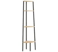 vidaXL Scaffale Angolare 4 Livelli Marrone Chiaro Nero 45,5x31,5x150cm