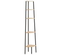 vidaXL Scaffale Angolare 5 Livelli Marrone Chiaro Nero 45,5x31,5x180cm