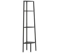 vidaXL Scaffale Angolare a 4 Livelli Nero 45,5x31,5x150 cm