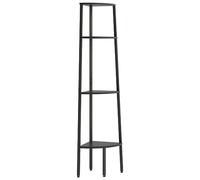 vidaXL Scaffale Angolare a 4 Livelli Nero 45,5x31,5x150 cm