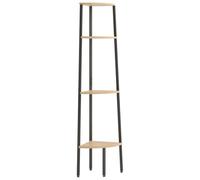 vidaXL Scaffale Angolare 4 Livelli Marrone Chiaro Nero 45,5x31,5x150cm