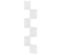 vidaXL Scaffale Angolare a Muro Bianco Lucido 19x19x123 cm Multistrato