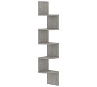 vidaXL Scaffale Angolare a Muro Grigio Cemento 19x19x123 cm Truciolato