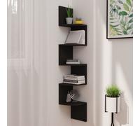 vidaXL Scaffale Angolare a Muro Nero 19x19x123 cm Legno Multistrato