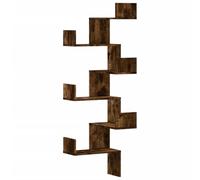 vidaXL Scaffale Angolare a Muro Rovere Fumo 45x45x147 cm Multistrato, scaffale angolare, scaffale a muro, scaffale a parete, scaffale ad angolo