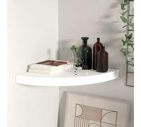 vidaXL Scaffale Angolare a Parete Bianco Lucido 35x35x3,8 cm in MDF