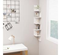 vidaXL Scaffale Angolare da Parete Bianco 20x20x127,5cm in Truciolato