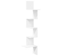 vidaXL Scaffale Angolare Muro Bianco 32x32x127,5 cm Legno Multistrato