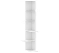 vidaXL Scaffale Angolare Muro Bianco 36,5x36,5x140cm Legno Multistrato, scaffale angolare, scaffale a muro, scaffale a parete, scaffale ad angolo