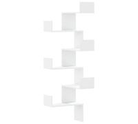 vidaXL Scaffale Angolare Muro Bianco 45x45x147 cm Legno Multistrato, scaffale angolare, scaffale a muro, scaffale a parete, scaffale ad angolo