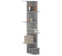 vidaXL Scaffale Angolare Muro Grigio Cemento 36,5x36,5x140 cm Legno, scaffale angolare, scaffale a muro, scaffale a parete, scaffale ad angolo