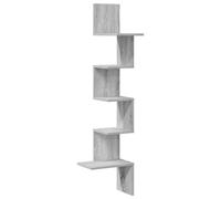 vidaXL Scaffale Angolare Muro Grigio Sonoma 32x32x127,5 cm Truciolato