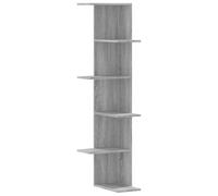 vidaXL Scaffale Angolare Muro Grigio Sonoma 36,5x36,5x140 cm Legno