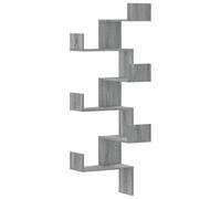 vidaXL Scaffale Angolare Muro Grigio Sonoma 45x45x147 cm Multistrato, scaffale angolare, scaffale a muro, scaffale a parete, scaffale ad angolo