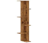 vidaXL Scaffale Angolare Muro Legno Antico 36,5x36,5x140cm Multistrato