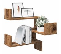 vidaXL Scaffale Angolare Muro Legno Antico 40x40x49,5 cm Truciolato, ripiano a Parete, ripiano per Esposizione a Parete, ripiano a Parete