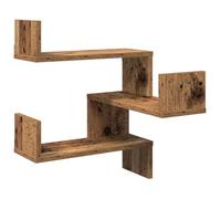 vidaXL Scaffale Angolare Muro Legno Antico 40x40x49,5 cm Truciolato, ripiano a Parete, ripiano per Esposizione a Parete, ripiano a Parete