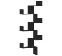 vidaXL Scaffale Angolare Muro Nero 45x45x147 cm Legno Multistrato, scaffale angolare, scaffale a muro, scaffale a parete, scaffale ad angolo