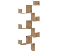 vidaXL Scaffale Angolare Muro Rovere Artigianale 45x45x147 cm Legno, scaffale angolare, scaffale a muro, scaffale a parete, scaffale ad angolo