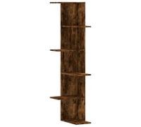 vidaXL Scaffale angolare a muro Rovere fumo 36,5x36,5x140 cm Multistrato