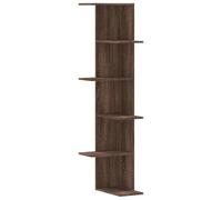 vidaXL Scaffale Angolare Muro Rovere Marrone 36,5x36,5x140 cm Legno