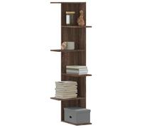 vidaXL Scaffale Angolare Muro Rovere Marrone 36,5x36,5x140 cm Legno, scaffale angolare, scaffale a Muro, scaffale a Parete, scaffale ad Angolo