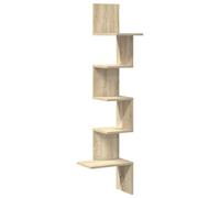 vidaXL Scaffale Angolare Muro Rovere Sonoma 32x32x127,5 cm Truciolato, ripiano a Parete, ripiano per Esposizione a Parete, ripiano a Parete