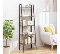vidaXL Scaffale Autoportante 5 Ripiani Marrone Scuro Nero 56x35x174 cm
